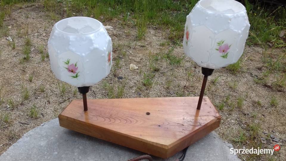 Retro lampka nocna samorobka klosze z lat 60 dolnośląskie Lubań