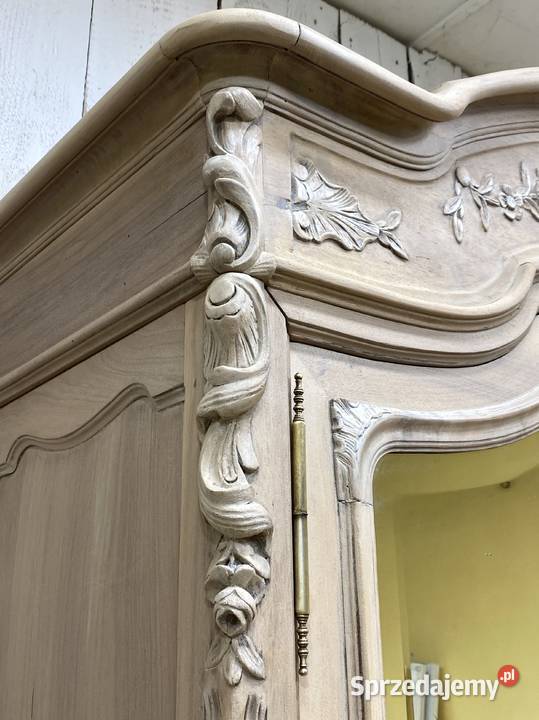 Szafa kremowa LUDWIK XV Francja I pół XX w Antyk 248cm sprzedam