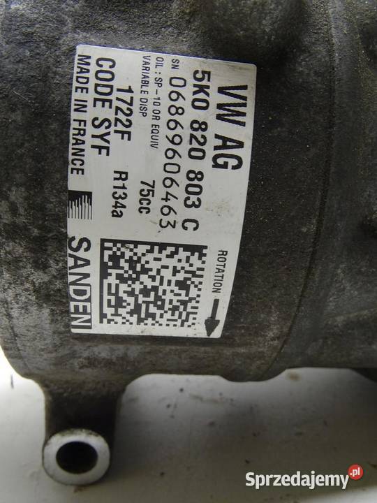 SPRĘŻARKA KLIMATYZACJI 5K0820803C 12 TSI POLO V osobowe sprzedam