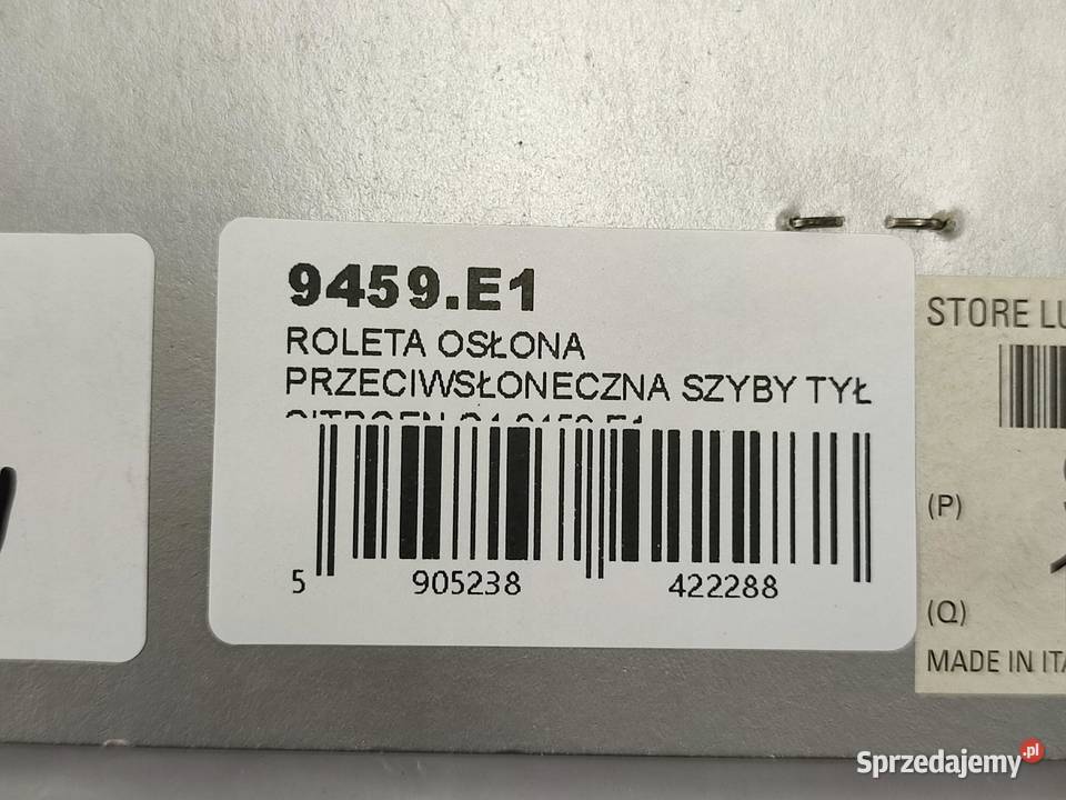 ROLETA OSŁONA PRZECIWSŁONECZNA SZYBY TYŁ CITROEN Osłony i zaślepki lubelskie