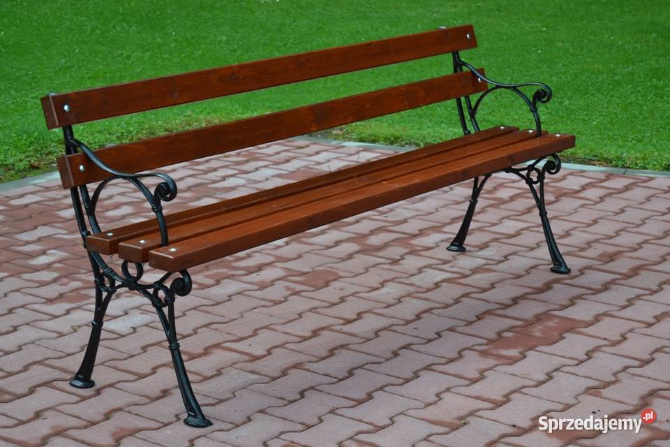 Ławka parkowa z oparciem żeliwna ogrodowa Solina