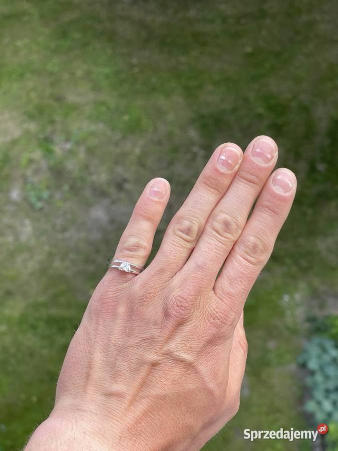 Pierścionek z diamentem naturalnym platyna 950 Lublin