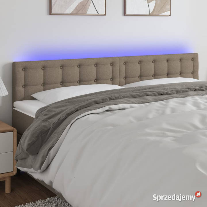 Zagłówek do łóżka z LED taupe 180x5x7888 tkanina Warszawa