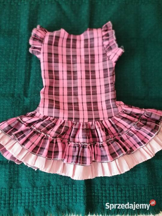 Sukienka w różowoczarną kratkę rozmiar 9298 Łódź