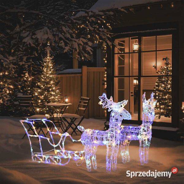 vidaXL Świąteczna dekoracja renifery z saniami Warszawa