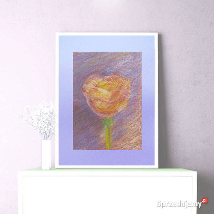 pastelowy rysunek z różą boho dekoracja na Olsztyn