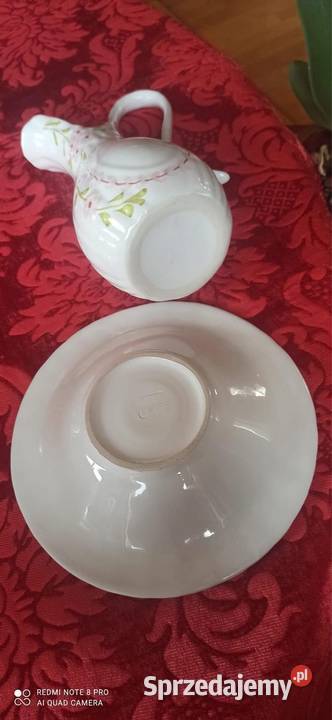 Misa i dzbanek Biała gruba porcelana z bukietem Gdańsk sprzedam