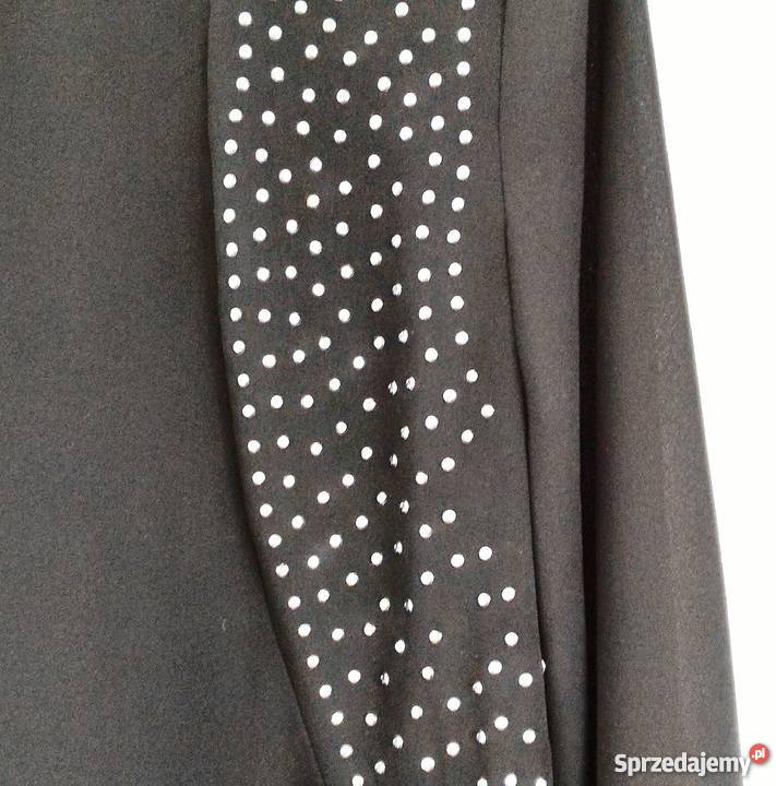 Czarna bluzka tunika HM L 40 lekka zwiewna nity Szczecin