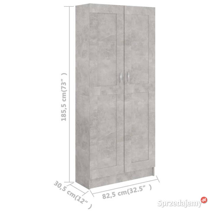Szafka na książki szarość betonu 825x305x1855 mazowieckie Warszawa