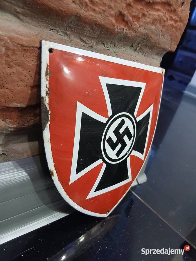 Niemiecki Krzyzszyld emaliowany Niemcy Bytom