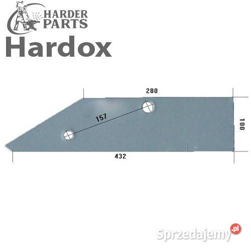 Płoza krótka HARDOX 20016P części do pługa Suwałki