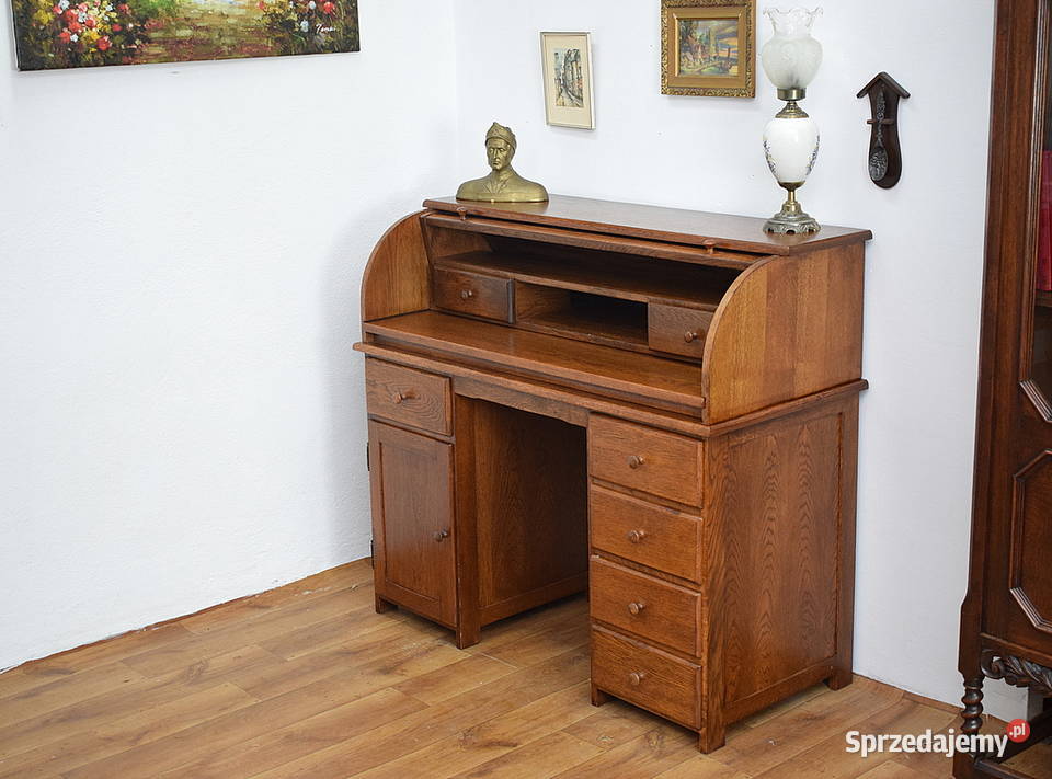 DĘBOWA SEKRETERA Z ROLETĄ BIURKO SEKRETARZYK Świdnica