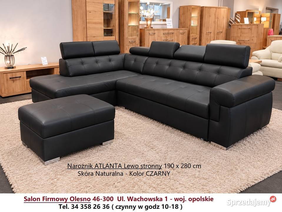 Nowy Narożnik 190 x 280 Atlanta Skóra Naturalna Gryfino