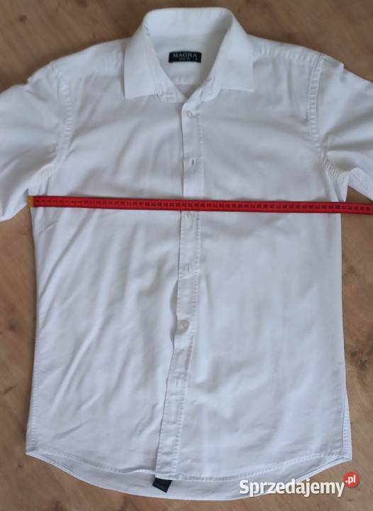 Biała koszula męska MAGRA Slim Fit M elegancka Rozmiar M