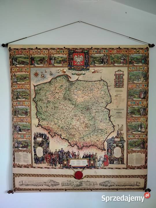 Piękna duża i dekoracyjna mapa Polski Kęty