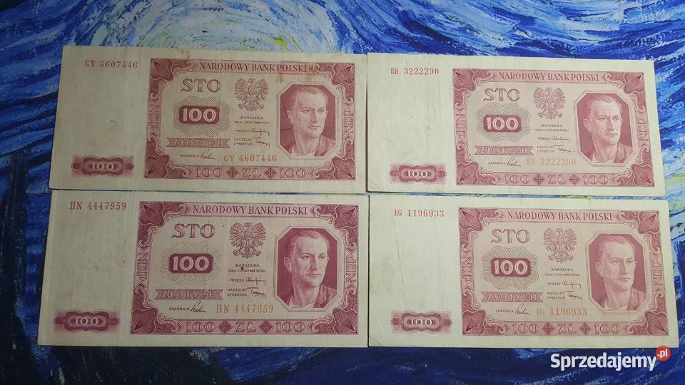 Polska Ludowa komplet banknotów 100 złotych 1948