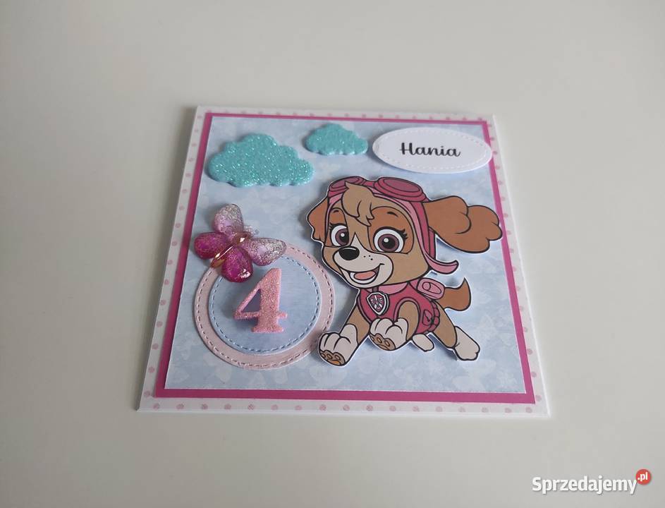Kartka urodzinowa ręcznie robiona Psi Patrol Łódź sprzedam