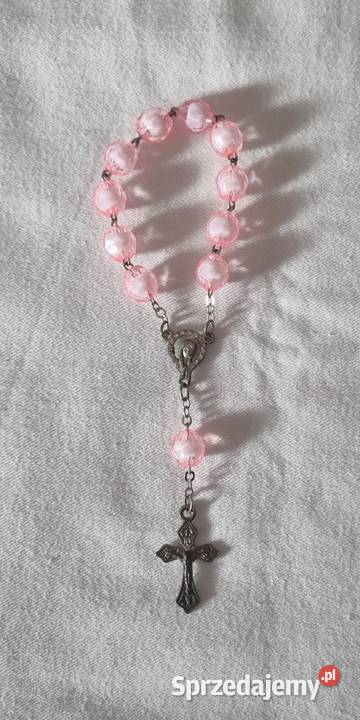 Różaniec dziesiątka z różowych koralików