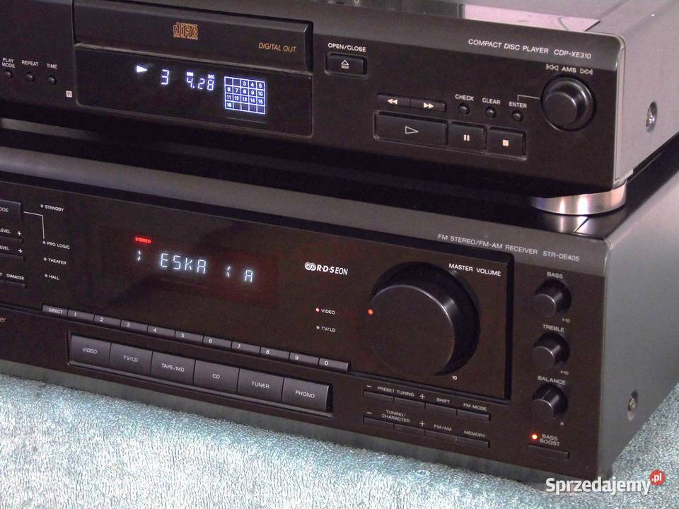 Amplituner i CD Sony pilot segmenty sprawne Wieże i miniwieże