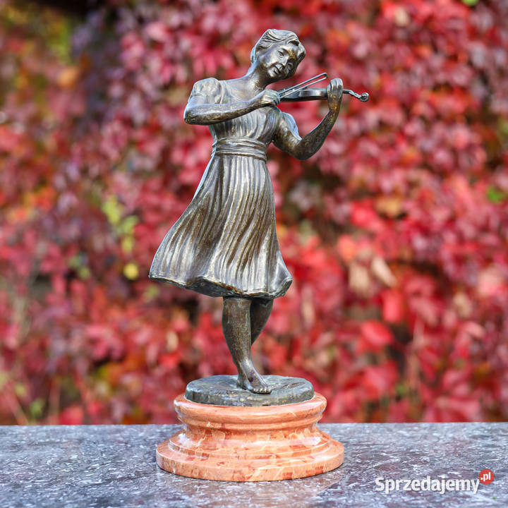 ARTexpert Para figur z brązu Grajek skrzypaczka zachodniopomorskie Dobrzany