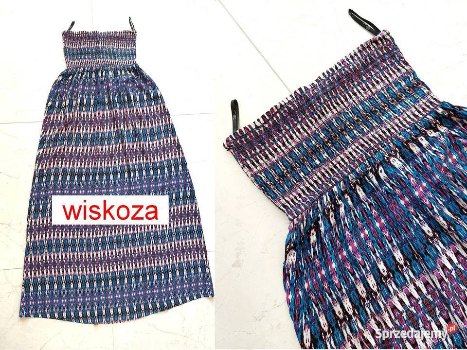Sukienka Look M 38 biała fioletowe niebieskie niebieski Warszawa