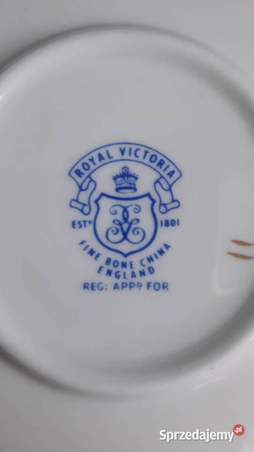 Mały talerzyk z porcelany kostnej Royal Victoria inny kolor Głuchołazy sprzedam