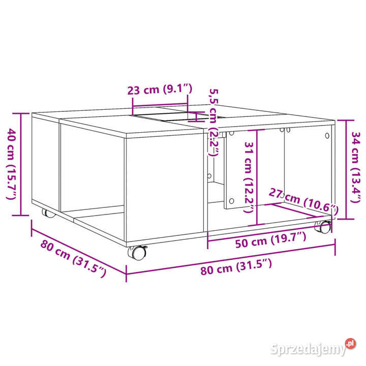 Stolik kawowy biały 80x80x40 materiał mazowieckie Warszawa
