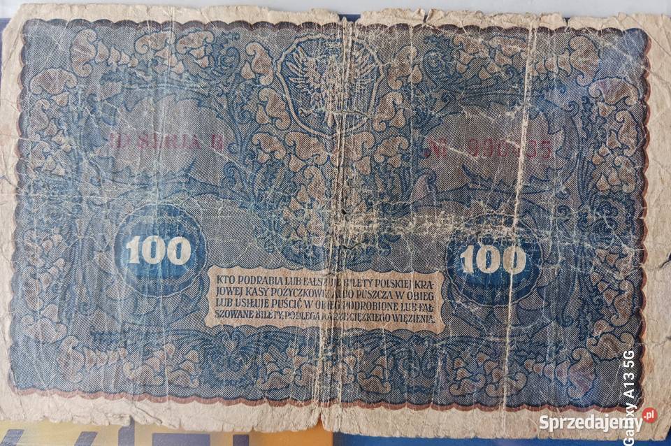 100 Marek Polskich 1919 r Warszawa ID Seria B wielkopolskie Konin