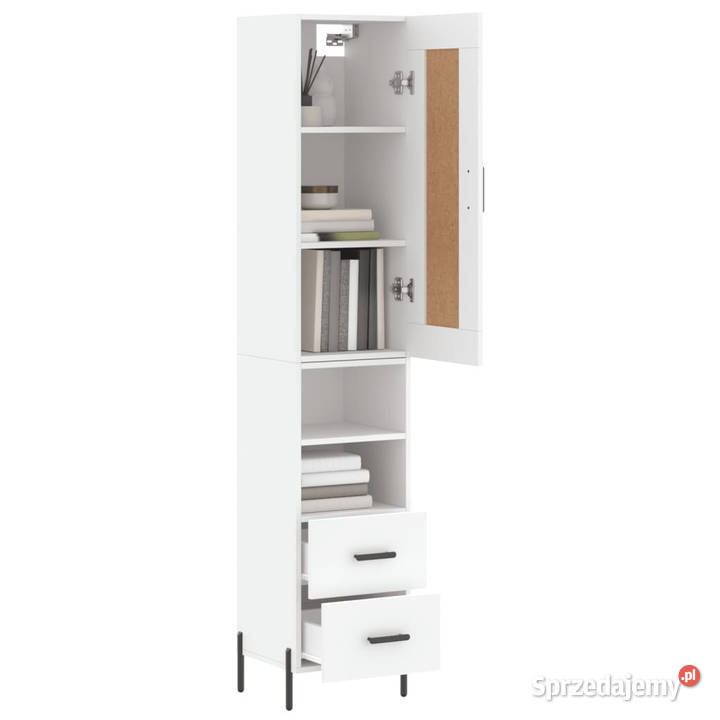 Wysoka szafka biała 345x34x180 materiał mazowieckie Warszawa