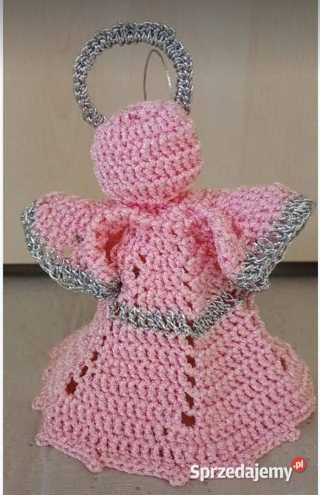 Aniołek wykonany własnoręcznie szydelkiem różowy mazowieckie Warszawa