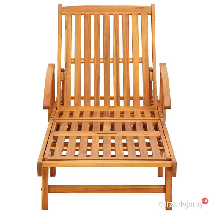 Leżaki z poduszkami 2 lite drewno akacjowe