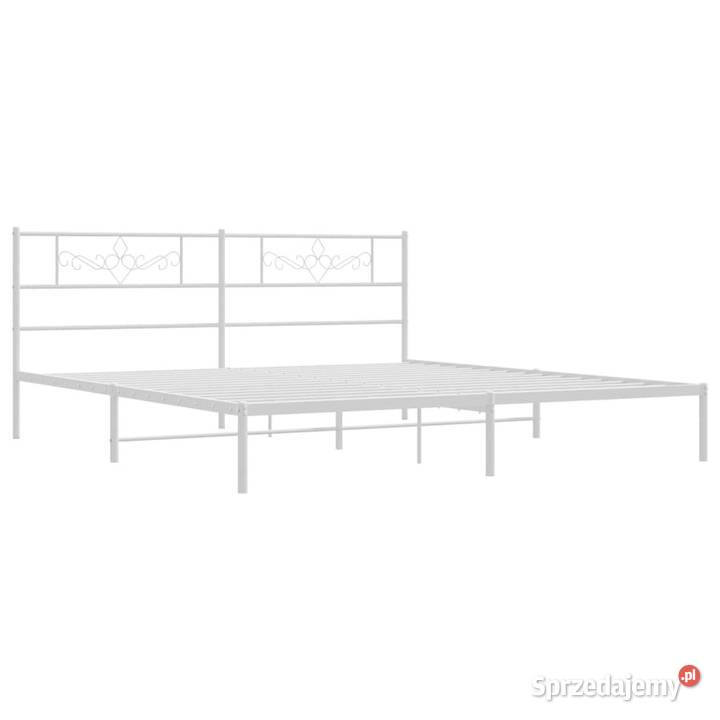 Łóżko Metalowe Białe Rama Łóżka Ze Stelażem 187cm mazowieckie
