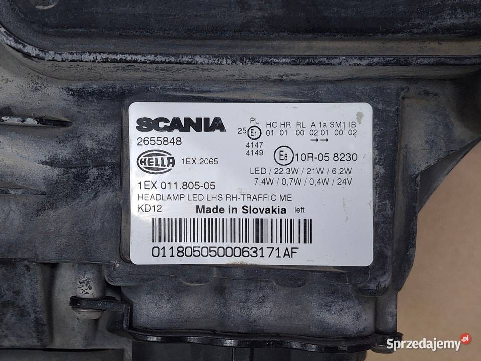 SCANIA R S REFLEKTOR FULL LED LEWY LAMPA LEWA Bieleń