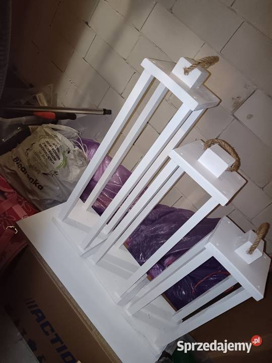 Latarnia drewniana zestaw 3 Aleksandrów Kujawski sprzedam