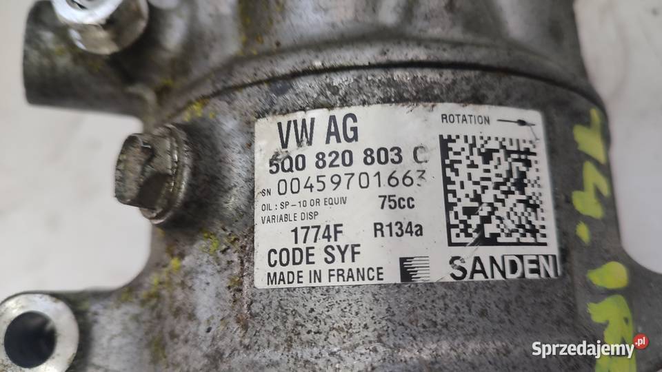 KOMPRESOR SPRĘŻARKA KLIMATYZACJI 5Q0820803C VW osobowe Włoszczowa