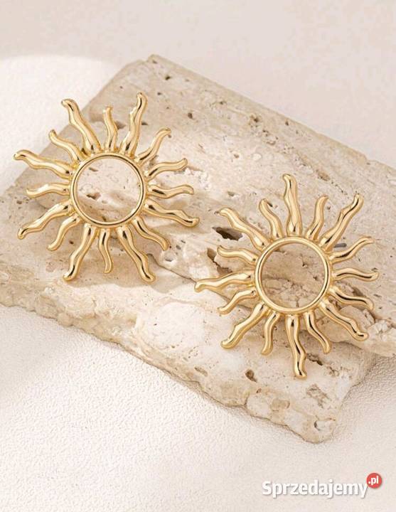 Kolczyki złote w kształcie słonecznika dolnośląskie Wrocław