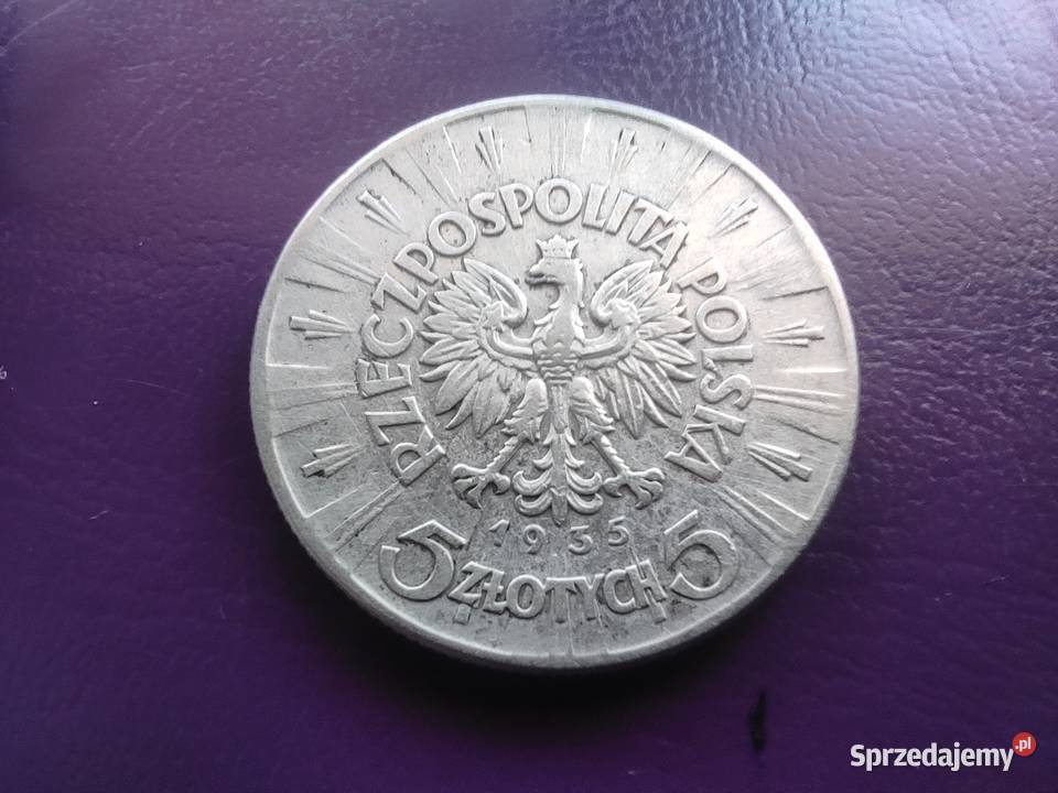 Moneta II RP 5 1935 PIŁSUDSKI Srebro Rzadkość mazowieckie Pruszków