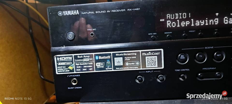 Zestaw kina domowego Yamaha RXV481 W pełni Amplitunery Elektronika Kościerzyna