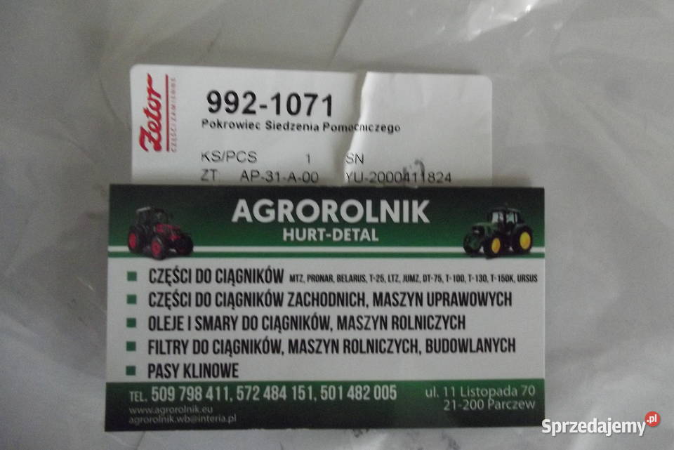 Pokrowiec siedzenia pomocniczego Zetor Oryginał Parczew