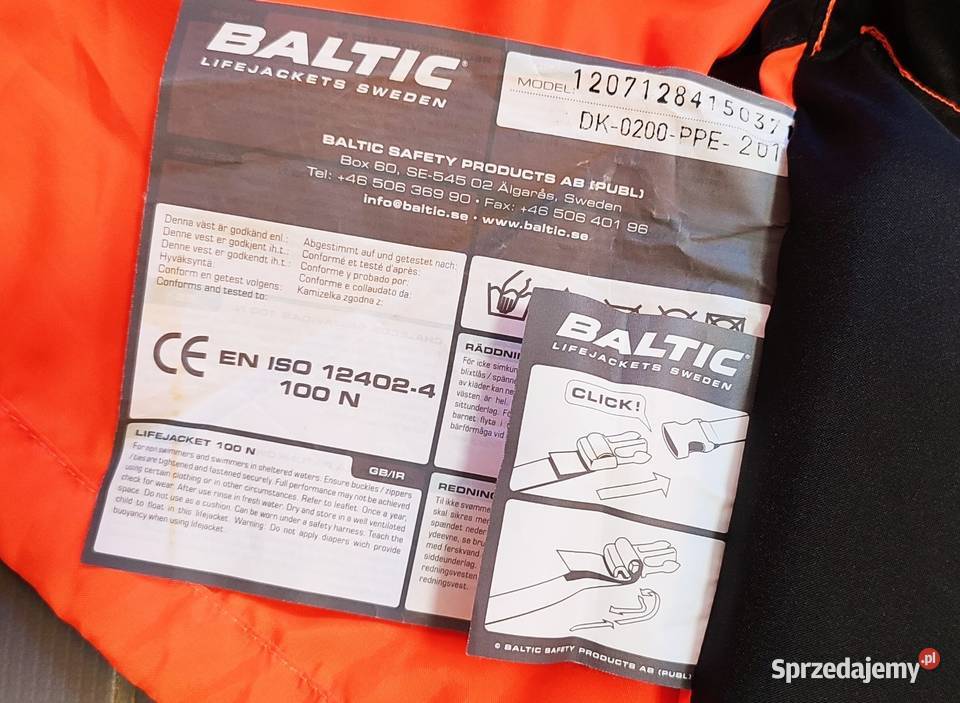 nowa kamizelka ratunkowa BALTIC Sailor Toddler Jasień