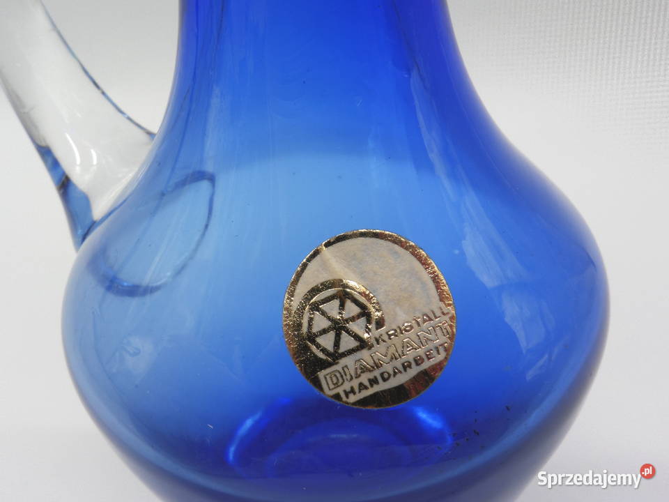 Dzbanek kobaltowe szkło KRISTALL DIAMANT