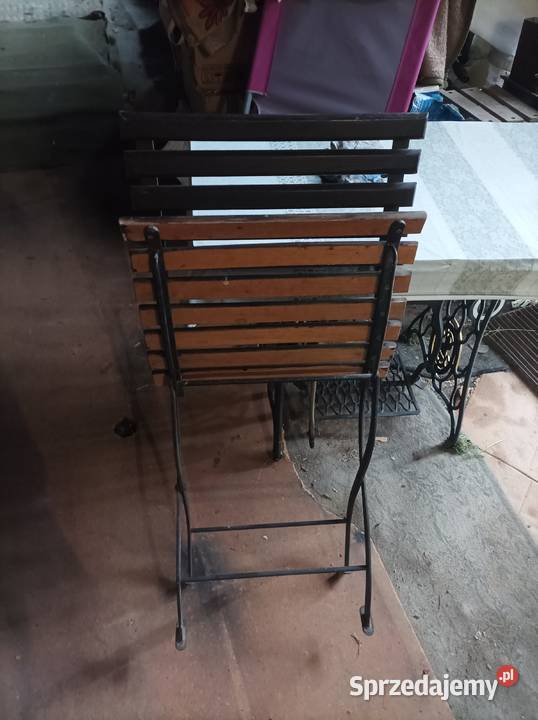 Piękne krzesła metalowo drewniane 45cm Krzesła Kraków