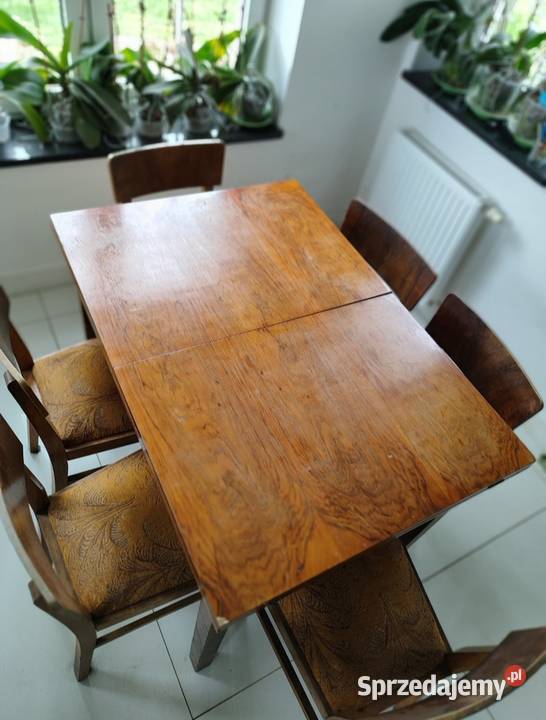 Stary rozkładany stół w stylu Art Dco Warszawa