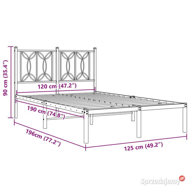Łóżko Metalowe Białe Rama Łóżka Ze Stelażem 90cm Warszawa sprzedam