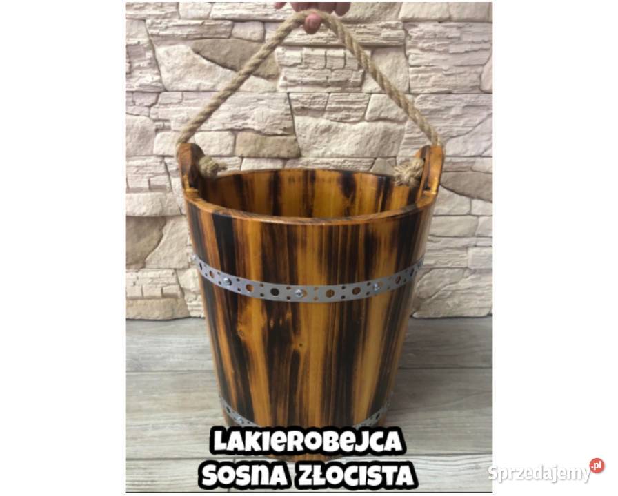 Wiaderko drewniane ozdobne postarzane KOLORY Dom i Ogród Kraków