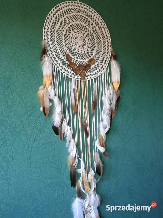 BIAŁO ZŁOTY ŁAPACZ SNÓW Dekoracje i ozdoby