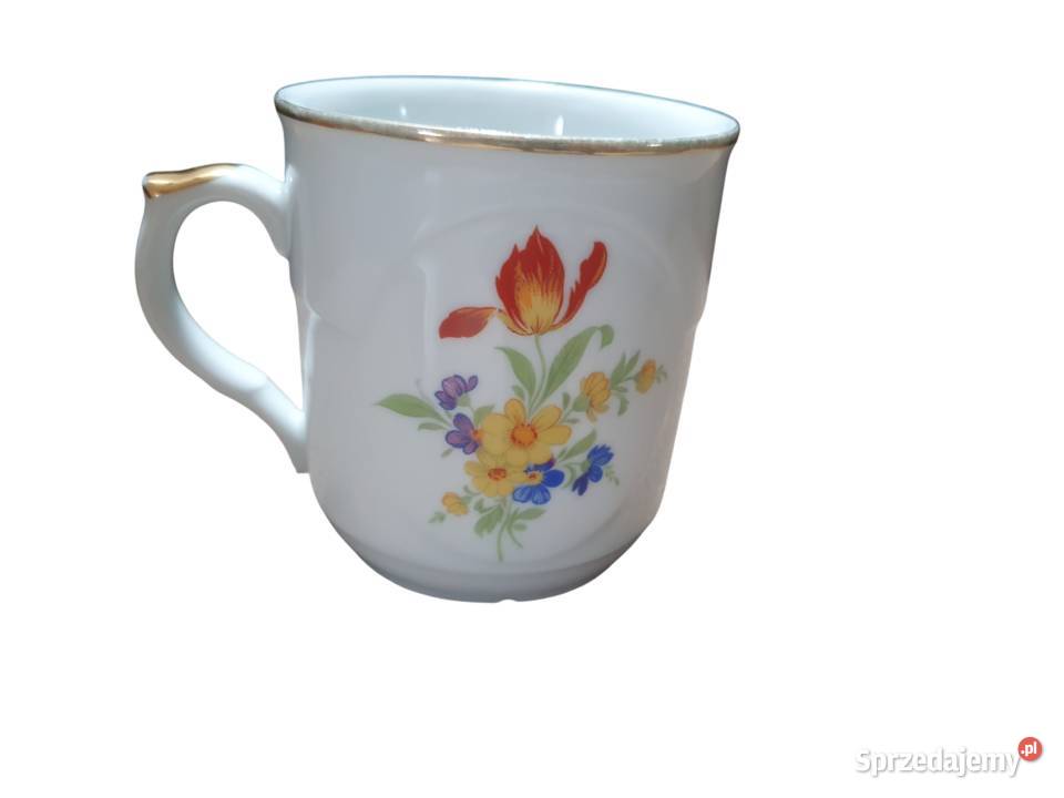 Stary porcelanowy kubek Ddeek Dziadek sygna Thun Cieszyn