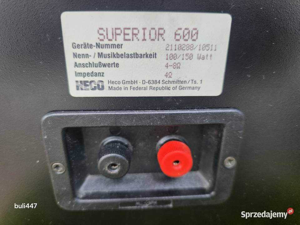 kolumny heco superior 600 100w 4ohm Słuchawki i głośniki Chełm Śląski