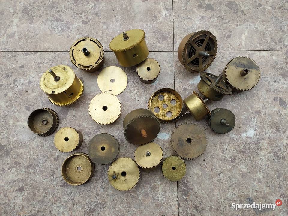 Zestaw 20 bębny mechanizmów starych zegarów Antyki Tczew
