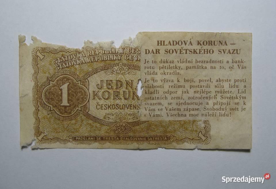 Hladov koruna korona głodowa ulotka Numizmatyka Dąbrowa Górnicza